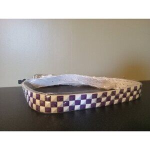 White Faux Leather Belt Purple & White Studded Adjustable Punk Gothic Y2K Unisex